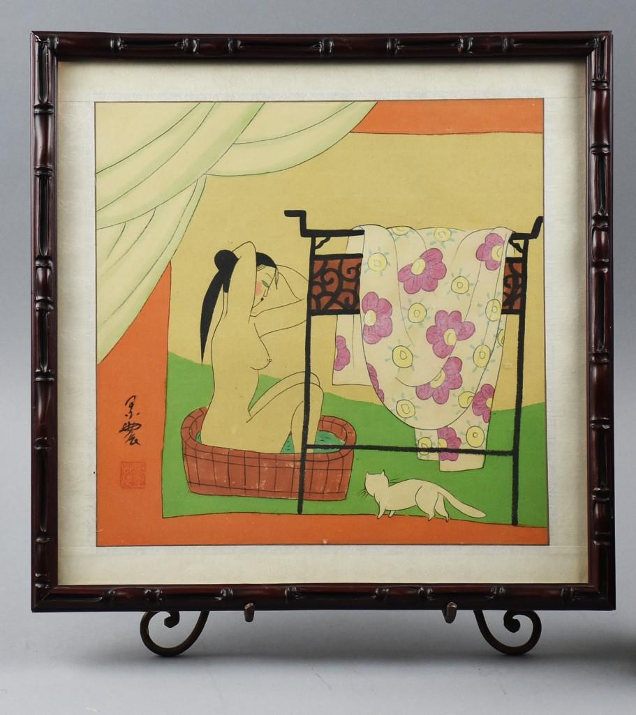 Mo Nong Chinese Painting, Bathing Beauty (1 of 5)