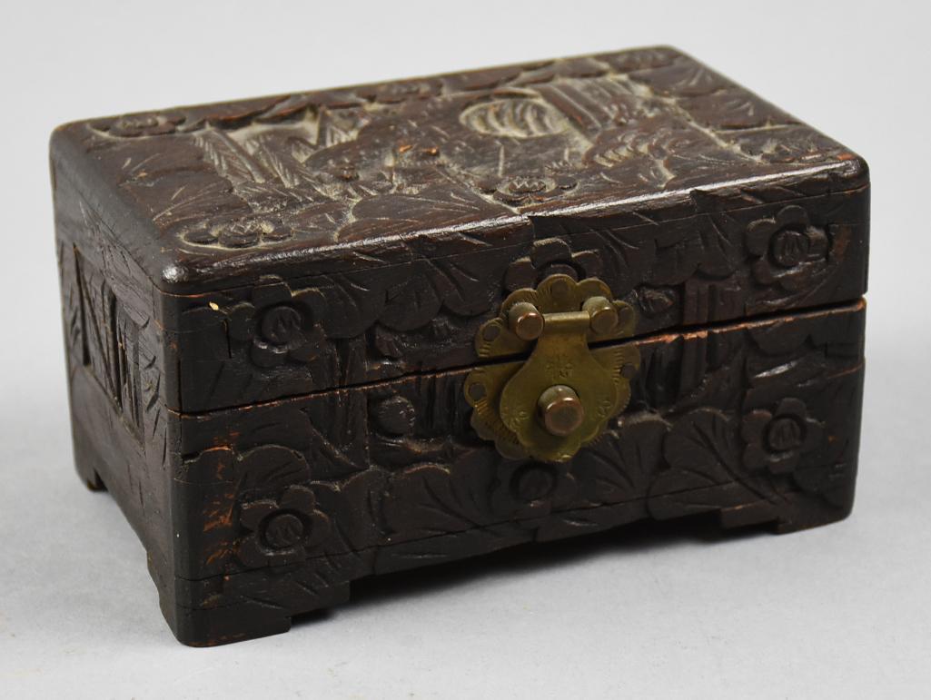 Antique Hand Carved Chinese Trinket Box (1 of 7)