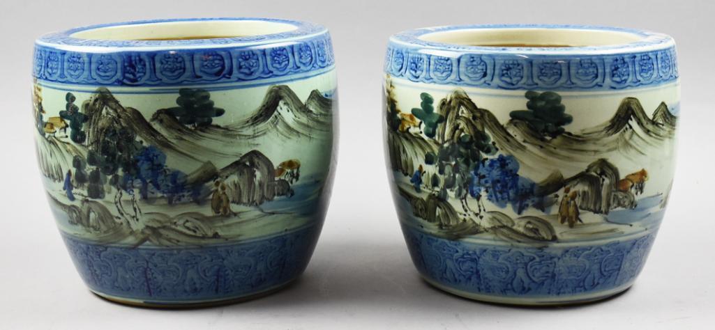 Vintage Japanese Ceramic Fishbowl Planters (1 of 9)