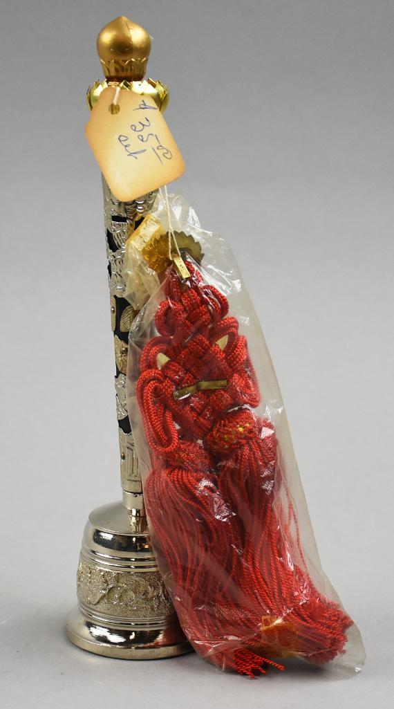 Vintage Japanese Buddhist Jirei Pilgrimage Bell, Knotted Cord (1 of 7)