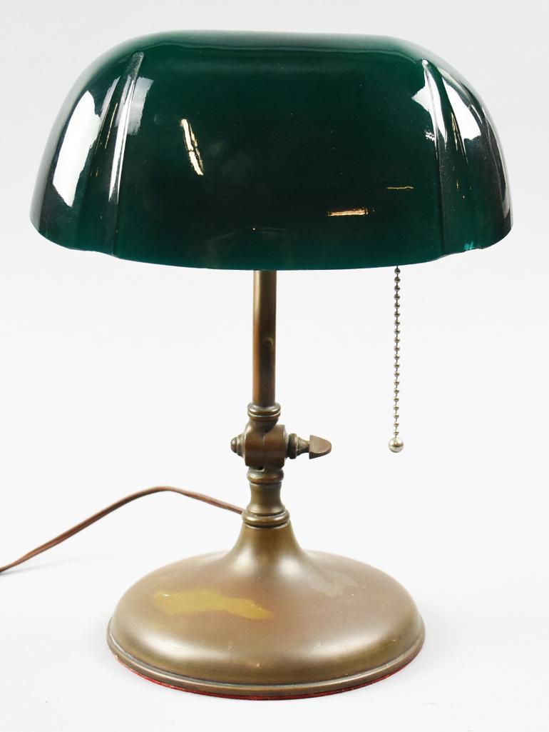 Antique Pittsburgh Bankers Lamp, Glass Shade (1 of 11)