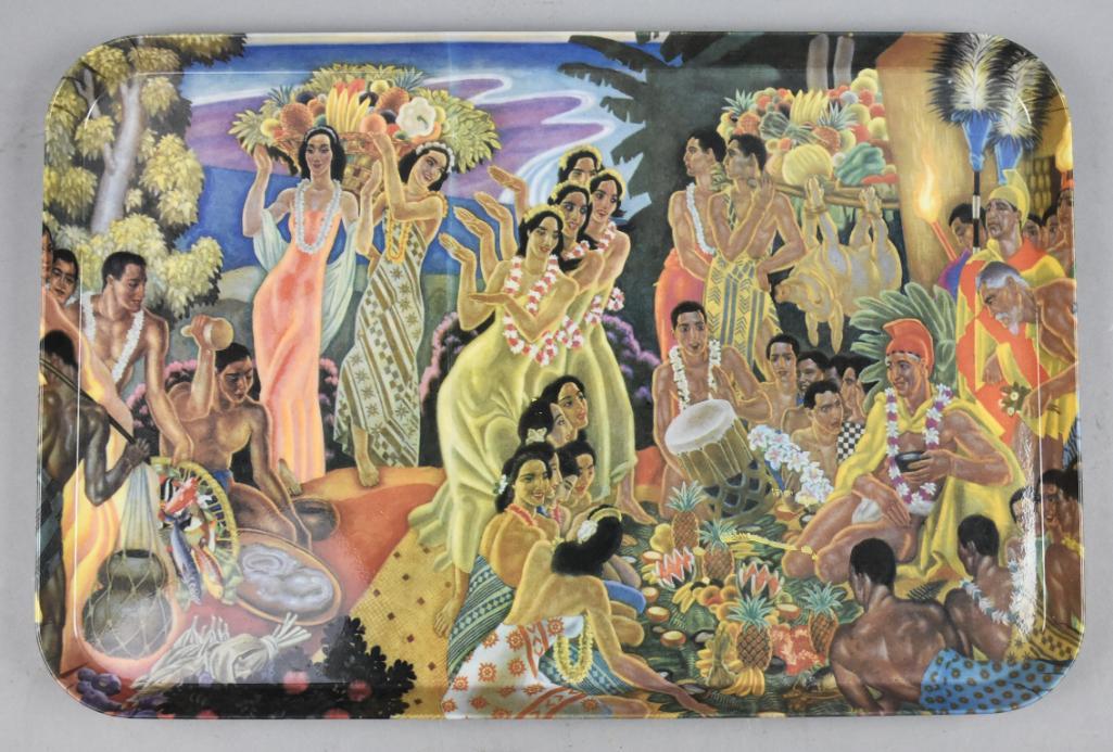 c1950 SS Lurline A Royal Luau Tray, Randy Savage MCM (1 of 3)