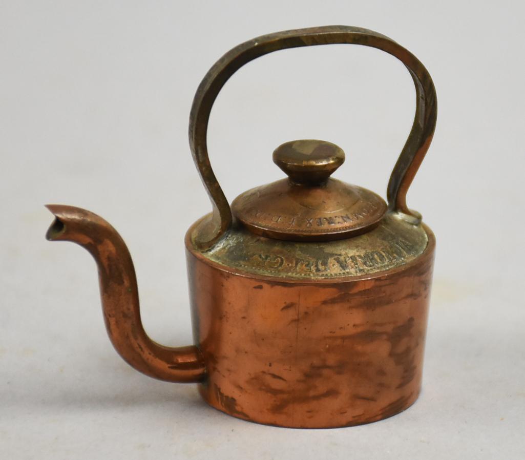Antique Victoria Regina Coin, Miniature Copper Tea Kettle (1 of 7)