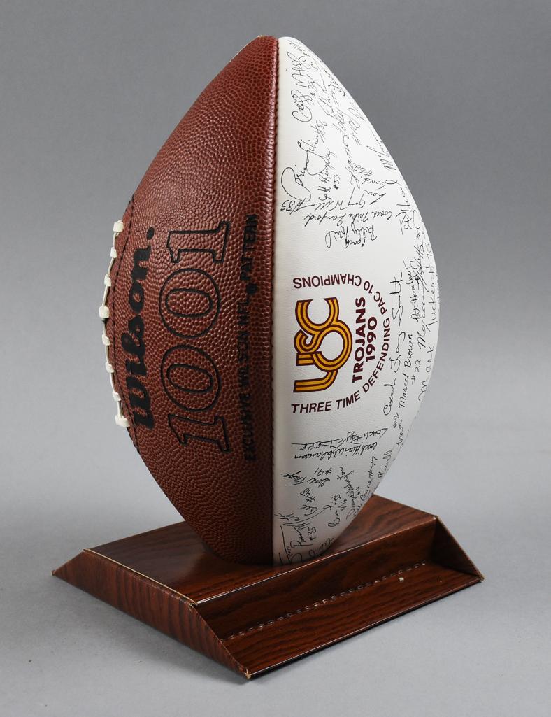 1990 USC Trojans Player Signed Football (1 of 9)