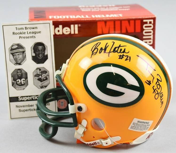 Multi Signed Green Bay Mini Helmet, Adderley, Jeter (1 of 4)