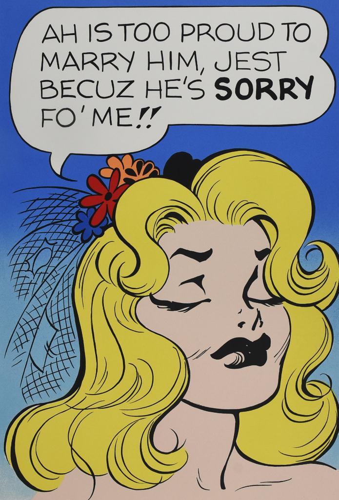 Signed Al Capp Serigraph Daisy Mae, Ltd Ed: Cool Al Capp signed serigraph on a woven canvas type paper and number 138/250 from 1974. Features Daisy Mae who won't marry just because he feels sorry for her. Unframed and measures 20.5" x 29"