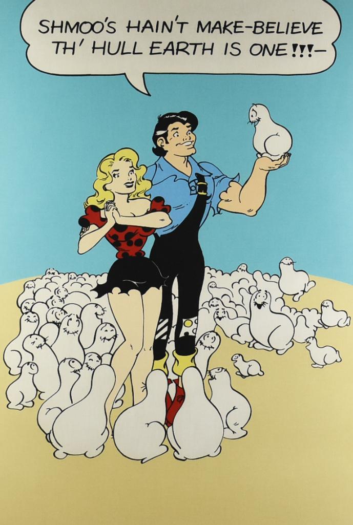 Signed Al Capp Serigraph Li'l Abner, Daisy Mae & Shmoo, Ltd Ed: Cool Al Capp signed serigraph and number 25/250. It is Daisy Mae and Li'l Abner who is holding Shmoo. Framed with matte and measures 30" x 41"
