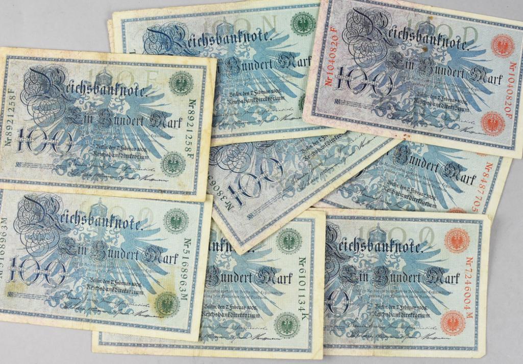 1908 German Empire 100 Reichsbanknote (1 of 4)