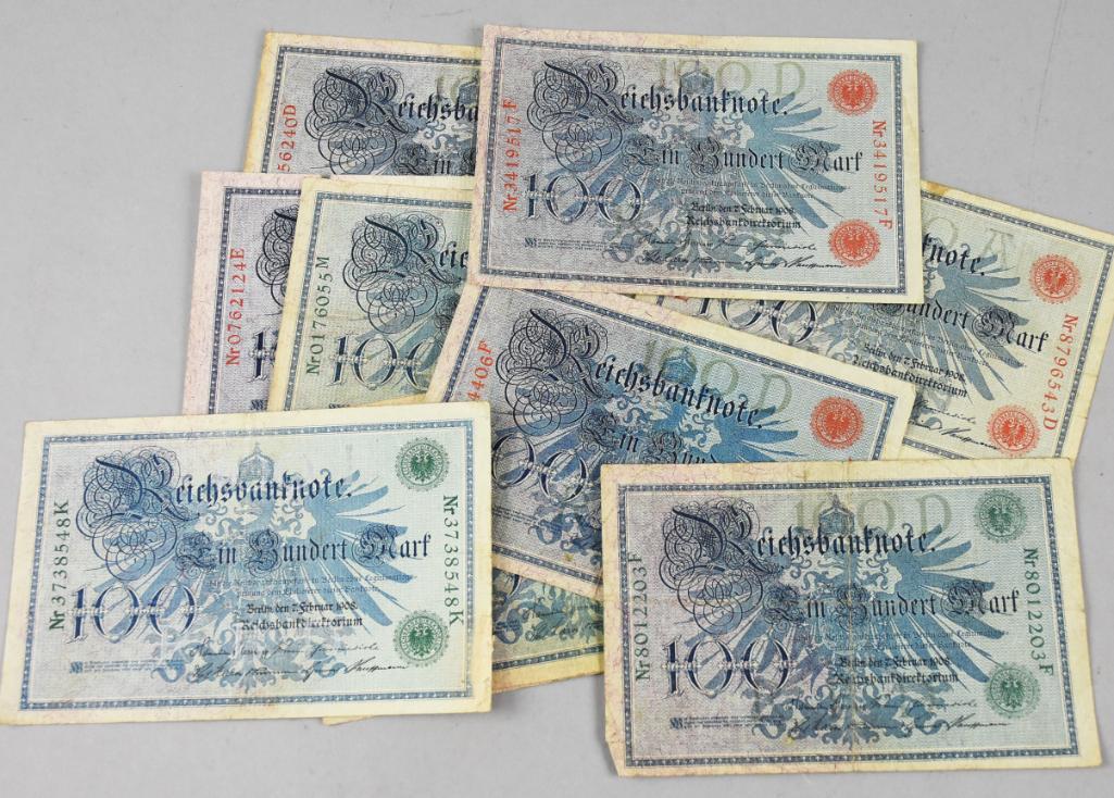 1908 German Empire 100 Reichsbanknote (1 of 4)