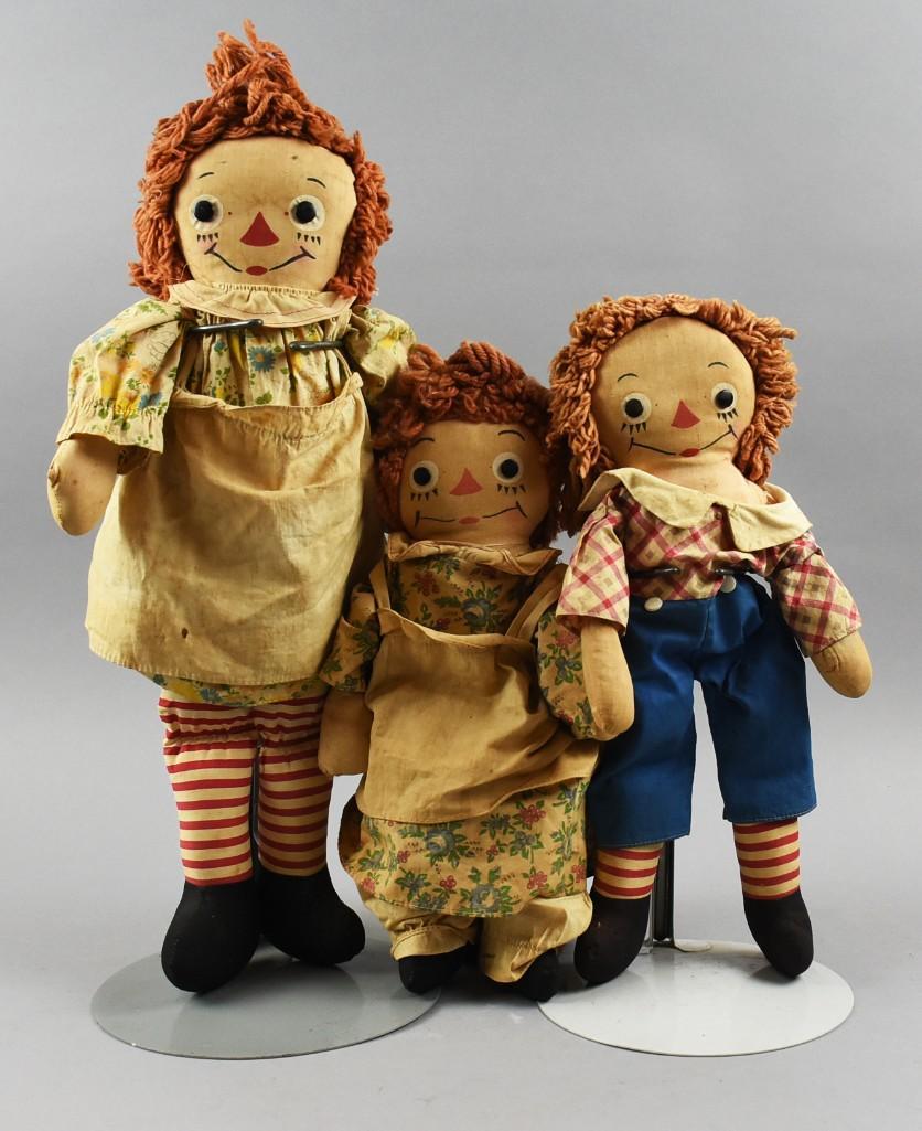 c1945 Georgene Novelties Raggedy Anns & Andy 15-19" (1 of 5)