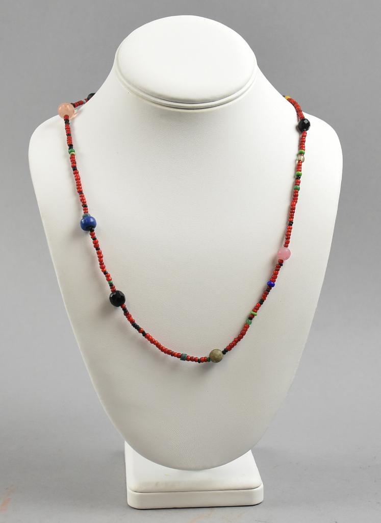 Antique Native American Coral Bead Necklace (1 of 5)
