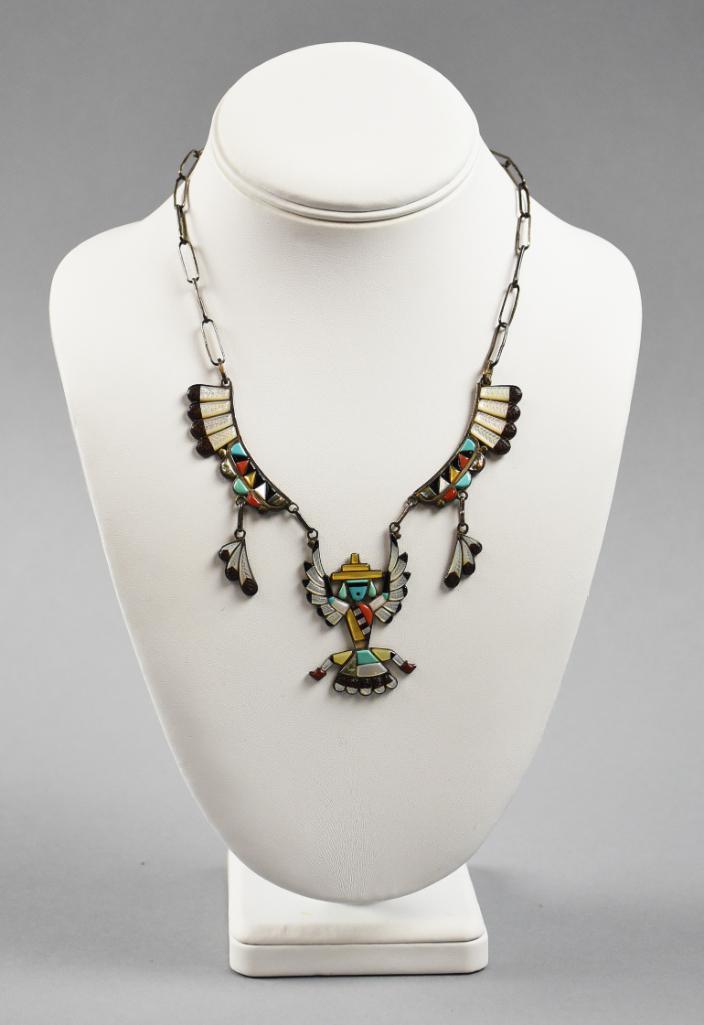 c1970 Don & Velma Dewa Zuni Eagle Dancer Necklace (1 of 8)
