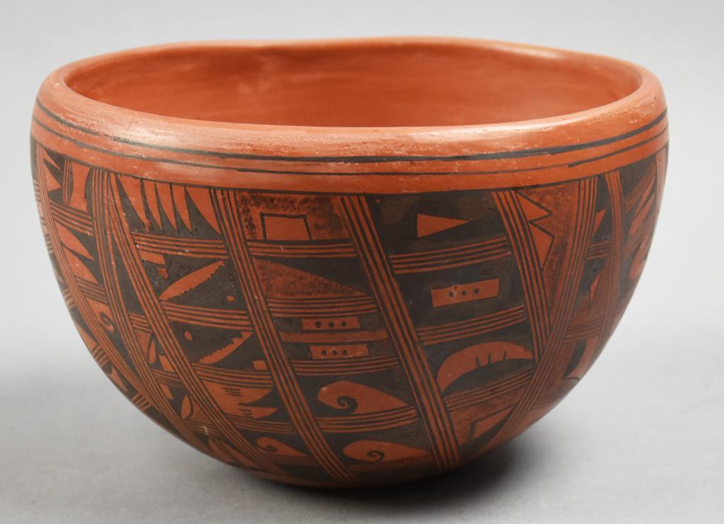 Antoinette Silas Vintage Hopi Black on Red Bowl (1 of 5)