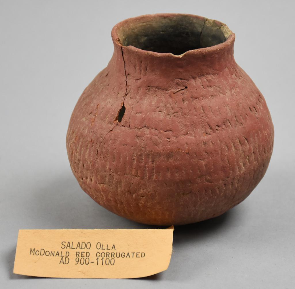 900-1000 AD Salado McDonald Red Corrugated Olla (1 of 7)