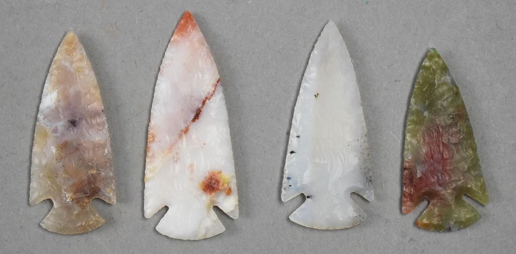 Prehistoric Notched Point, Corner Notched Agate Arrowheads (1 of 9)