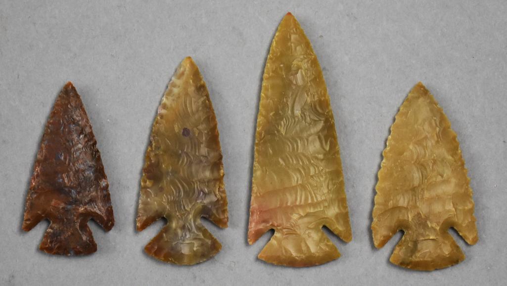 Prehistoric Notched Point, Corner Notched Agate Arrowheads (1 of 8)