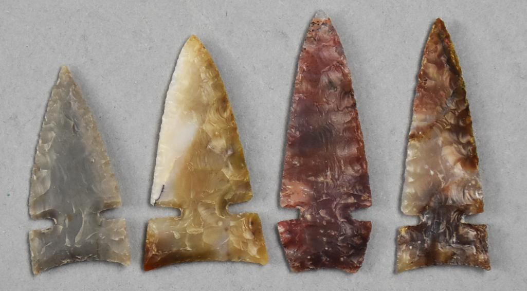 Prehistoric Notched Point, Side Notched Agate Arrowheads (1 of 8)