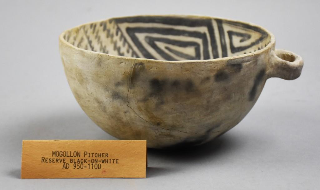 950-1100 AD Mogollon Reserve Black on White Pitcher (1 of 8)