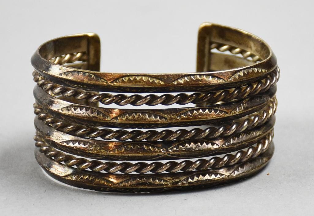 Vintage Johnson Ralph Navajo Sterling Cuff Bracelet (1 of 6)
