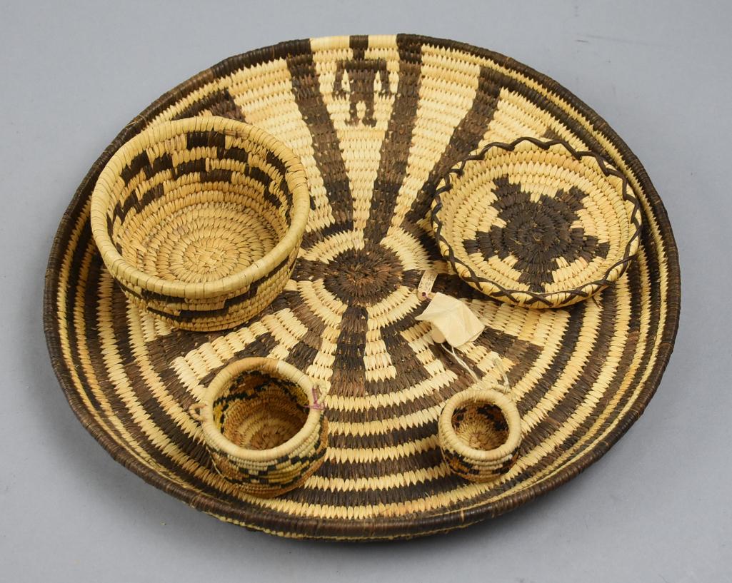 Vintage Grouping Papago O'odham, Baskets, Lomahema, Monte (1 of 11)