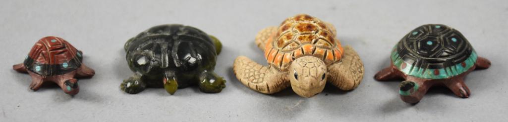 Vintage Lot Carved Turtle Stone Fetishes Zuni (1 of 6)
