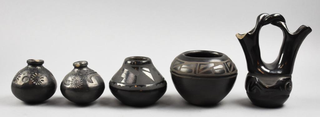 Vintage Grouping Santa Clara Blackware Pottery (1 of 11)