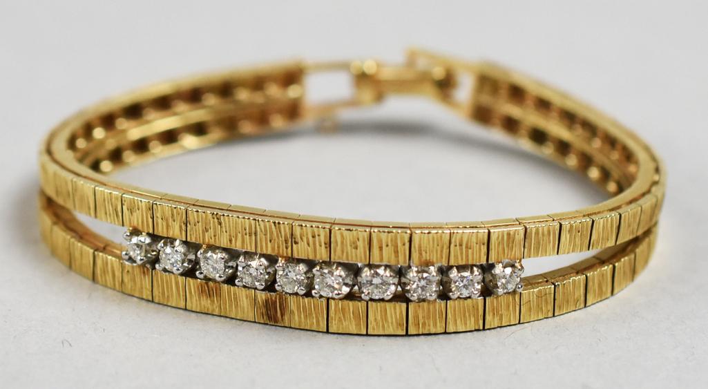 14K Yellow Gold and Diamond Bracelet (1 of 11)