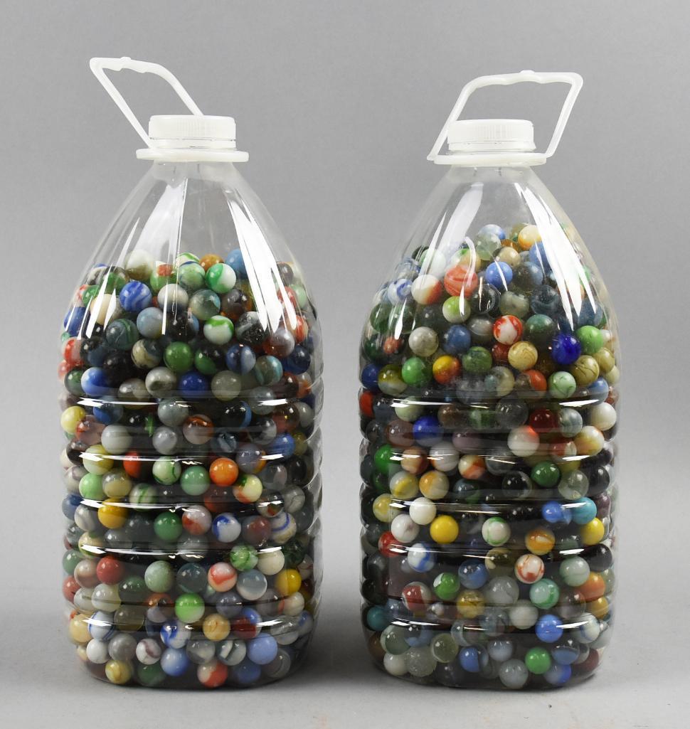 Pair Large Jugs Filled with Marbles, Unchecked (1 of 5)