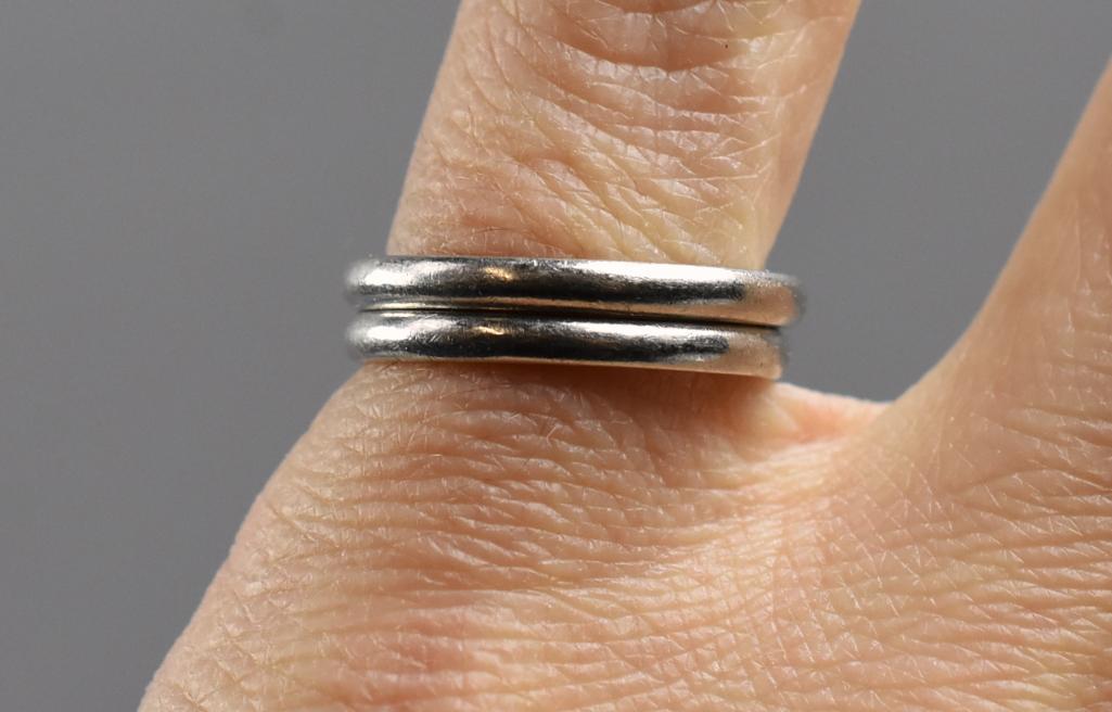 Pair Simple Vintage Platinum 950 Ring Bands (1 of 5)
