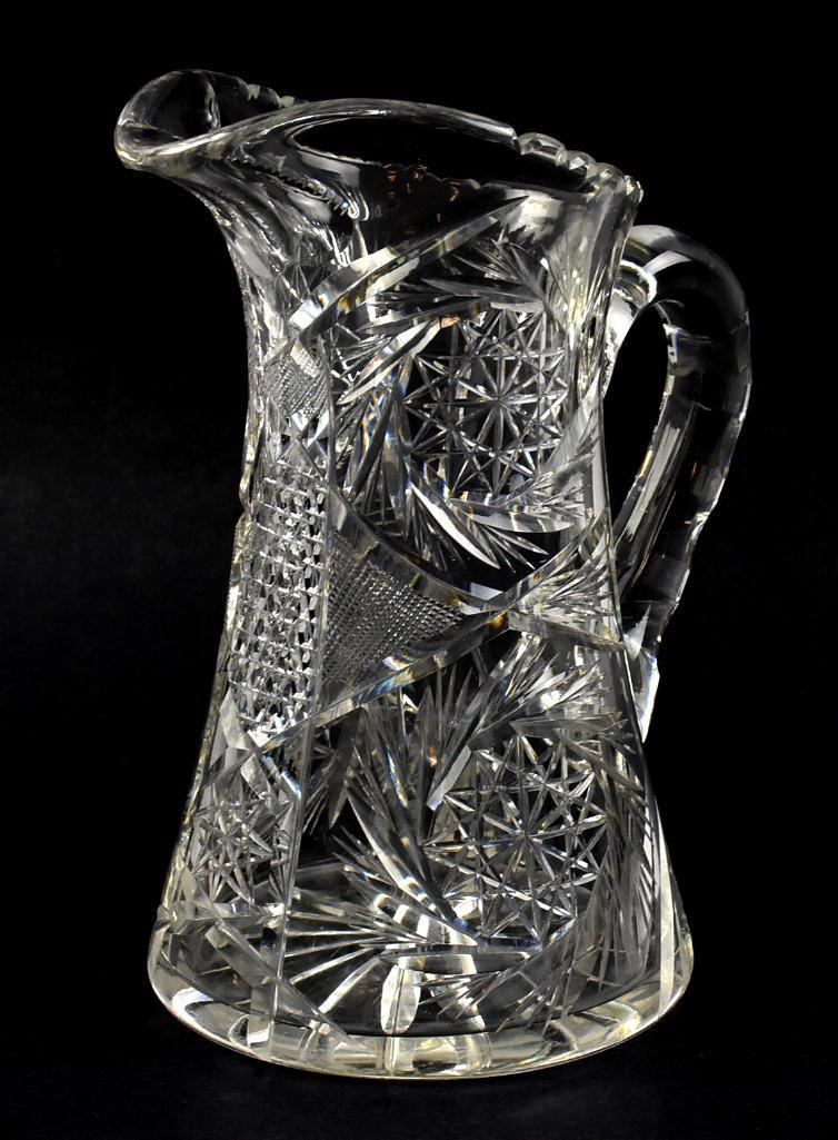 American Brilliant Pinwheel & Hobstar Cut Crystal Pitcher (1 of 6)