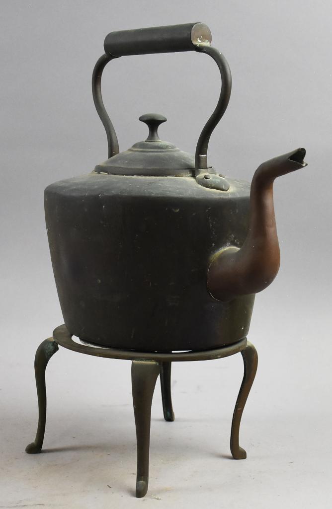 19th C Fireplace Trivet & Gooseneck Teapot (1 of 6)