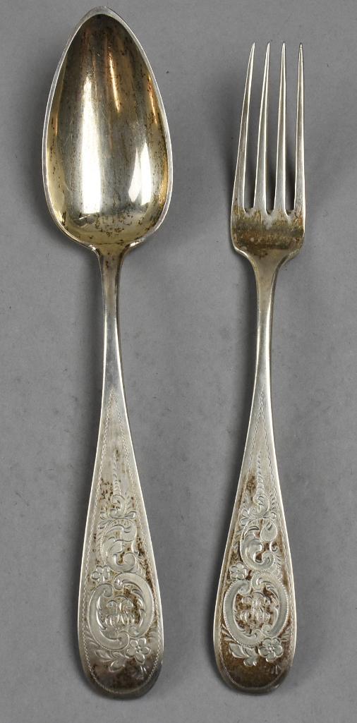 1899 Gustav Memmert German 800 Silver Fork/Spoon in Box (1 of 6)