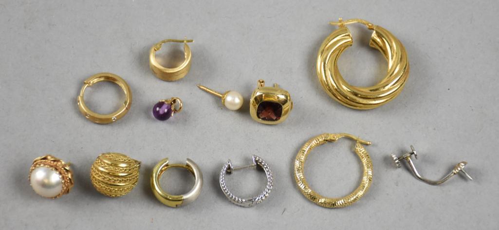 Misc Assortment 18K & 14K Single Earrings, Sm. Charm scrap (1 of 6)