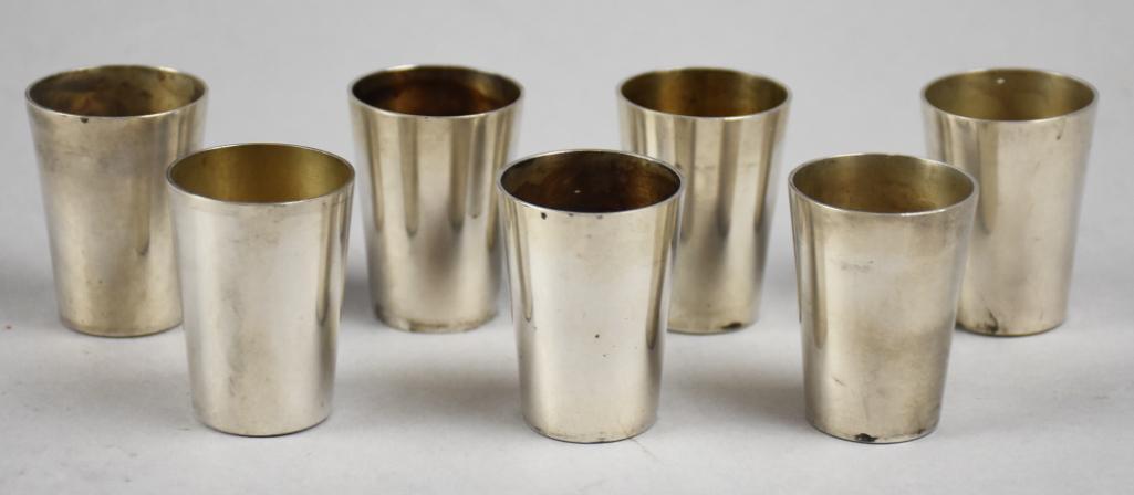 Vtg Wilhelm Binder & Hugo Bohm 800 & 835 Silver Shot Glasses (1 of 4)