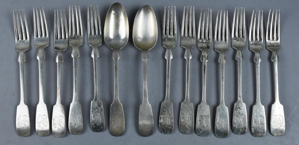 c1830 L.M. Rosenthal German Silver Forks and Spoons (1 of 5)