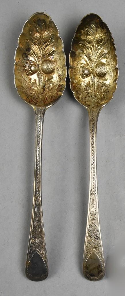 Georgian John Edwards III English Sterling Berry Spoons Georgian (1 of 4)