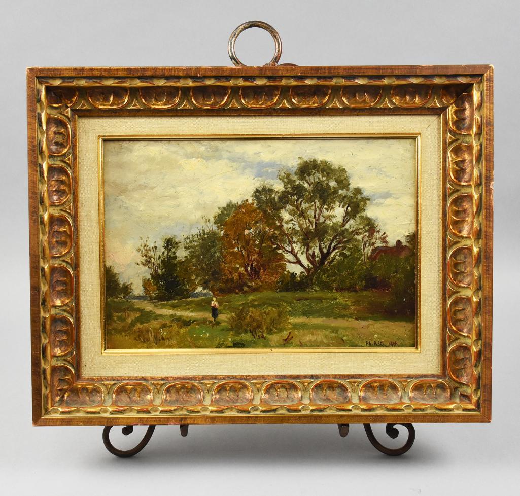 Philipp Roth (1841-1921, Germany) Landscape Woman Walking (1 of 5)