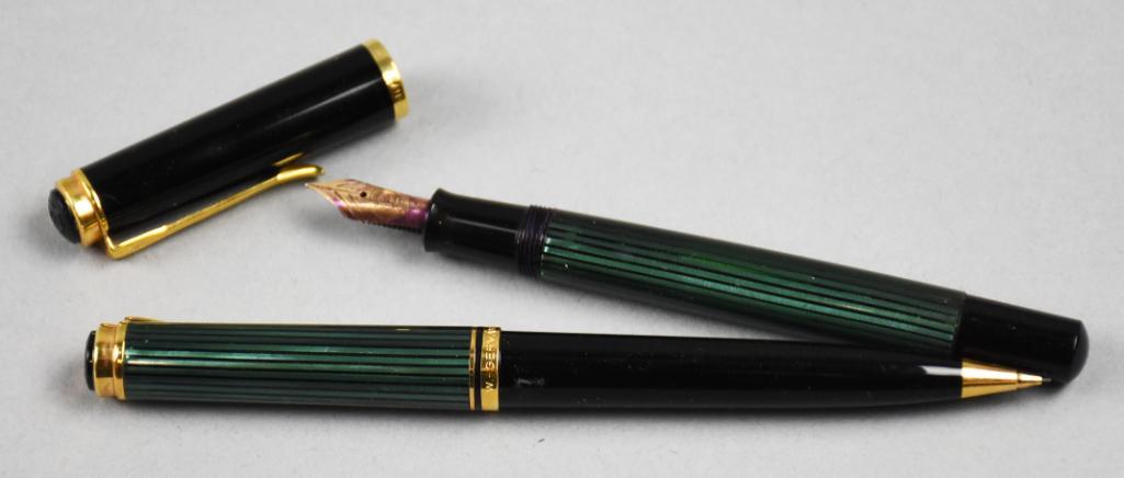 Pair Pelikan Pen & Pencil Set, Fountain w/ 14K Nib (1 of 3)
