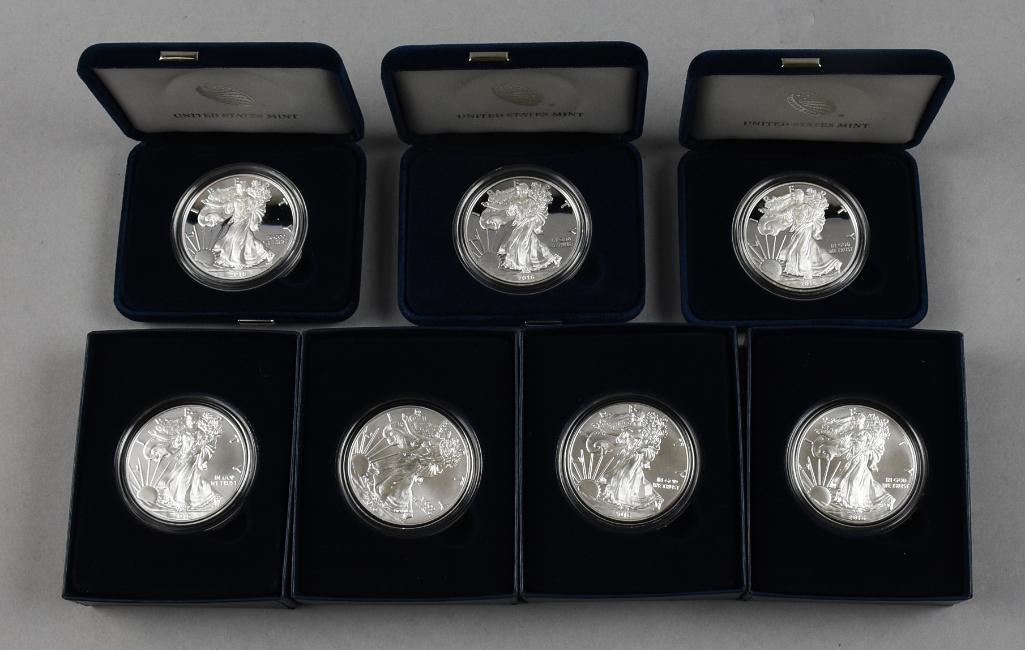 (7) 2016 1 Oz 999 Silver American Eagle, Uncirculated (1 of 4)