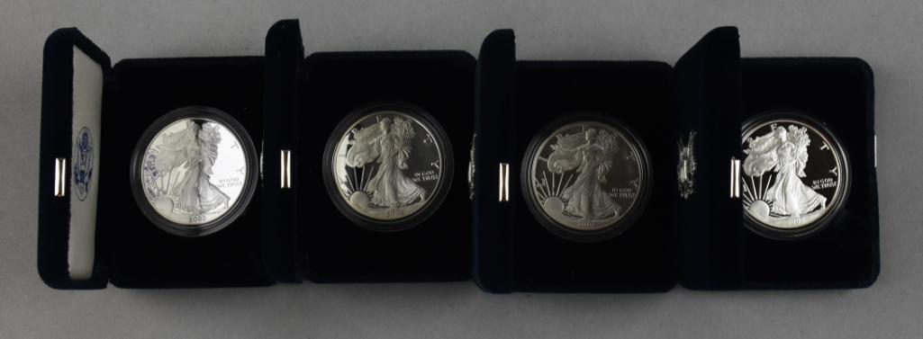 (4) 2002 1 Oz 999 Silver Bullion American Eagle Coins (1 of 4)