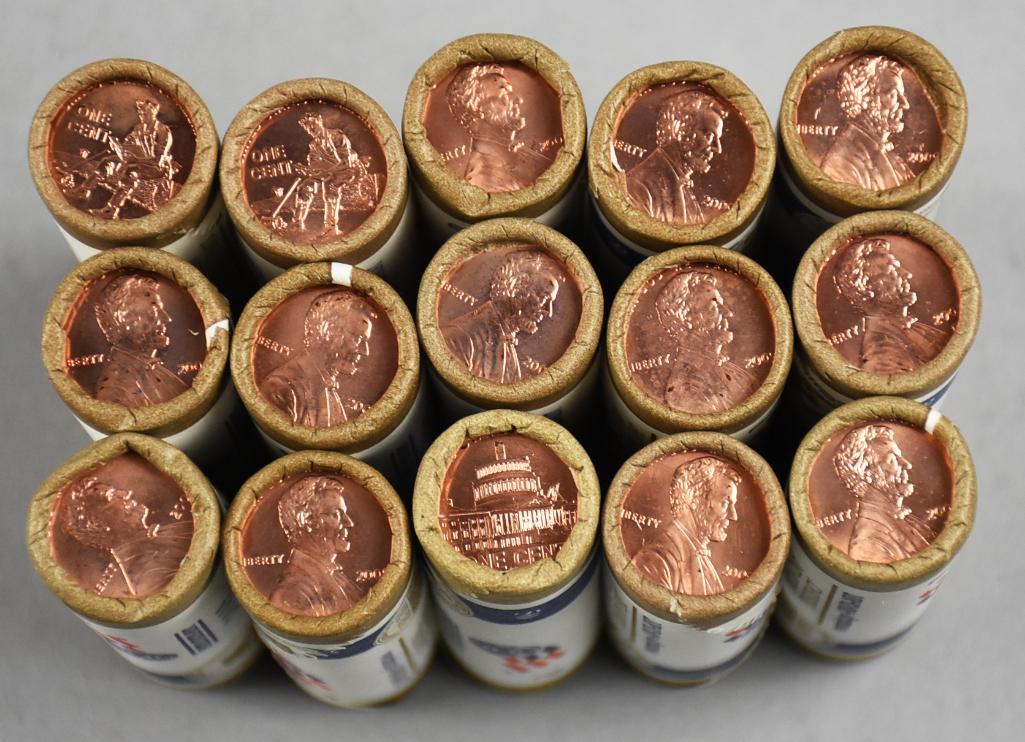 (15) 2009 US Mint Lincoln Cent, Penny Rolls (1 of 3)