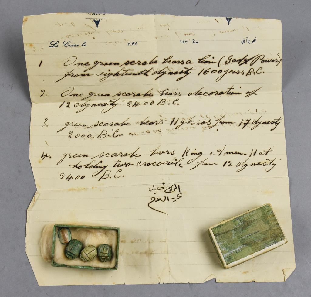 2400-1600 BC Carved Ancient Egyptian Scarabs with Antique Letter (1 of 7)