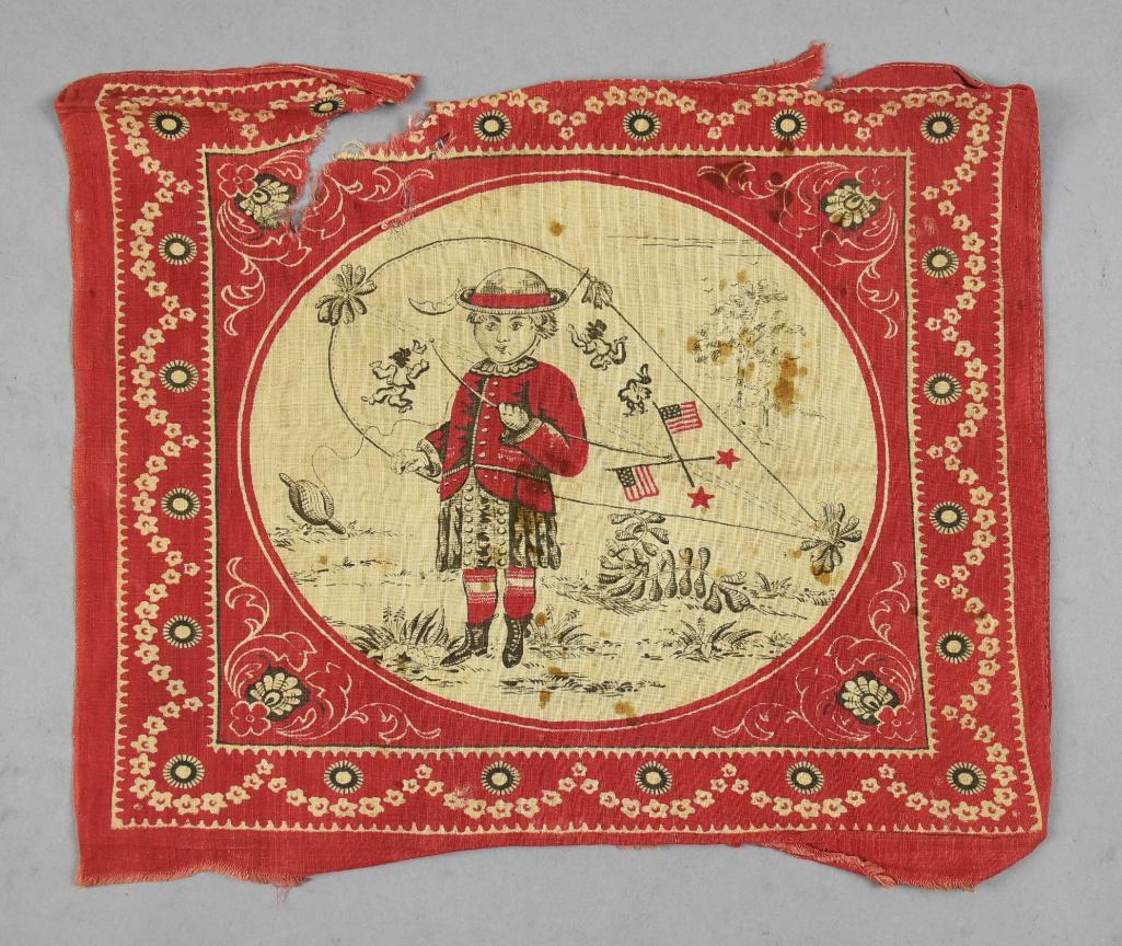 Antique  Early American Cotton Patriotic Printed Bandana (1 of 4)