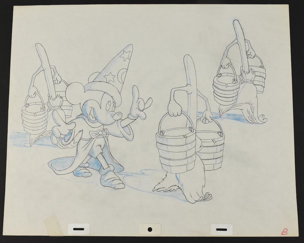 Fantasia Concept Drawing Sorcerer Mickey Mouse Disney