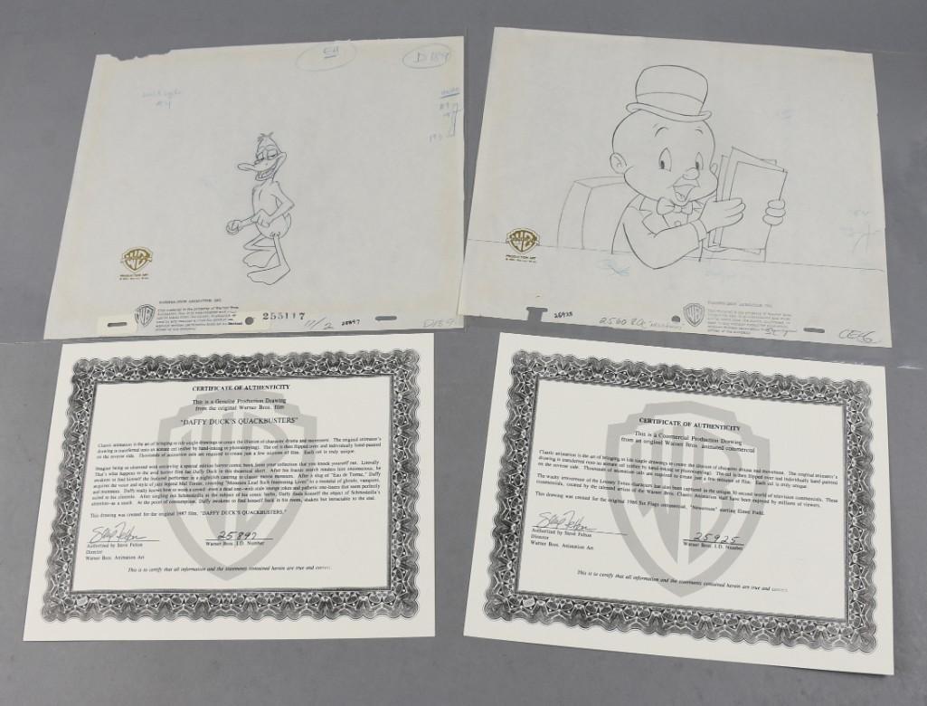 Production Drawing Production Drawings, Porky &; Daffy-COAs (1 of 5)