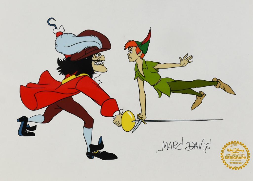 Marc Davis Signed Peter Pan & Hook Ltd Ed Serigraph Disney (1 of 3)