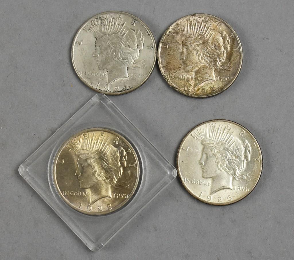 (4) 1922-1923-1926 Peace Silver Dollars (1 of 2)
