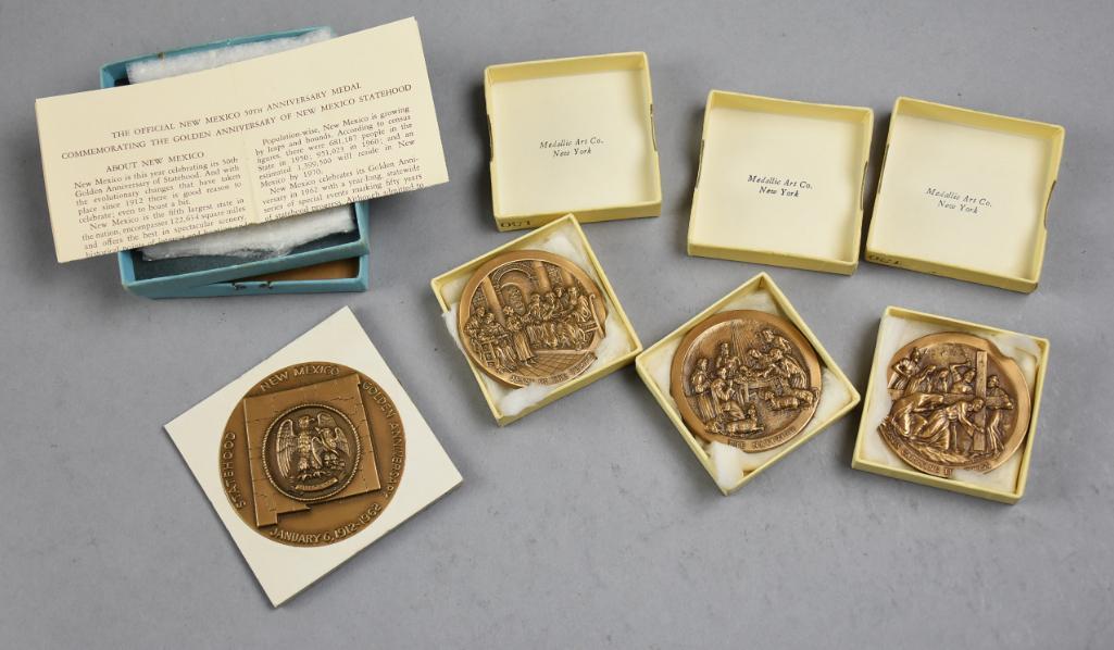 (4) Medallic Art Co. Religious and Statehood Medals (1 of 10)