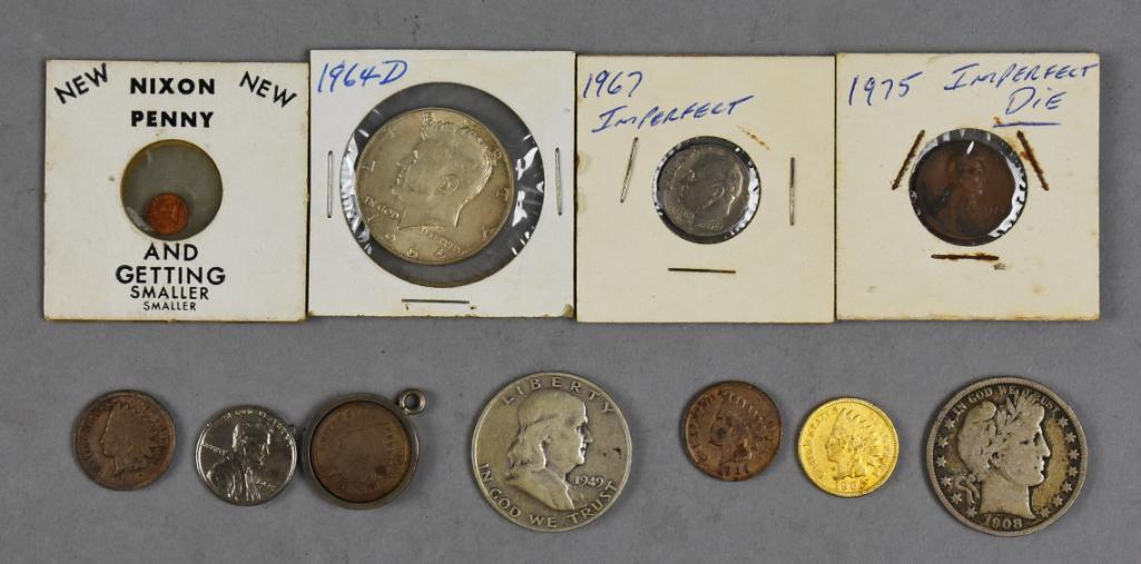 (11) Misc 1907-1975 US Coin Lot Plus Mini Nixon Penny (1 of 4)