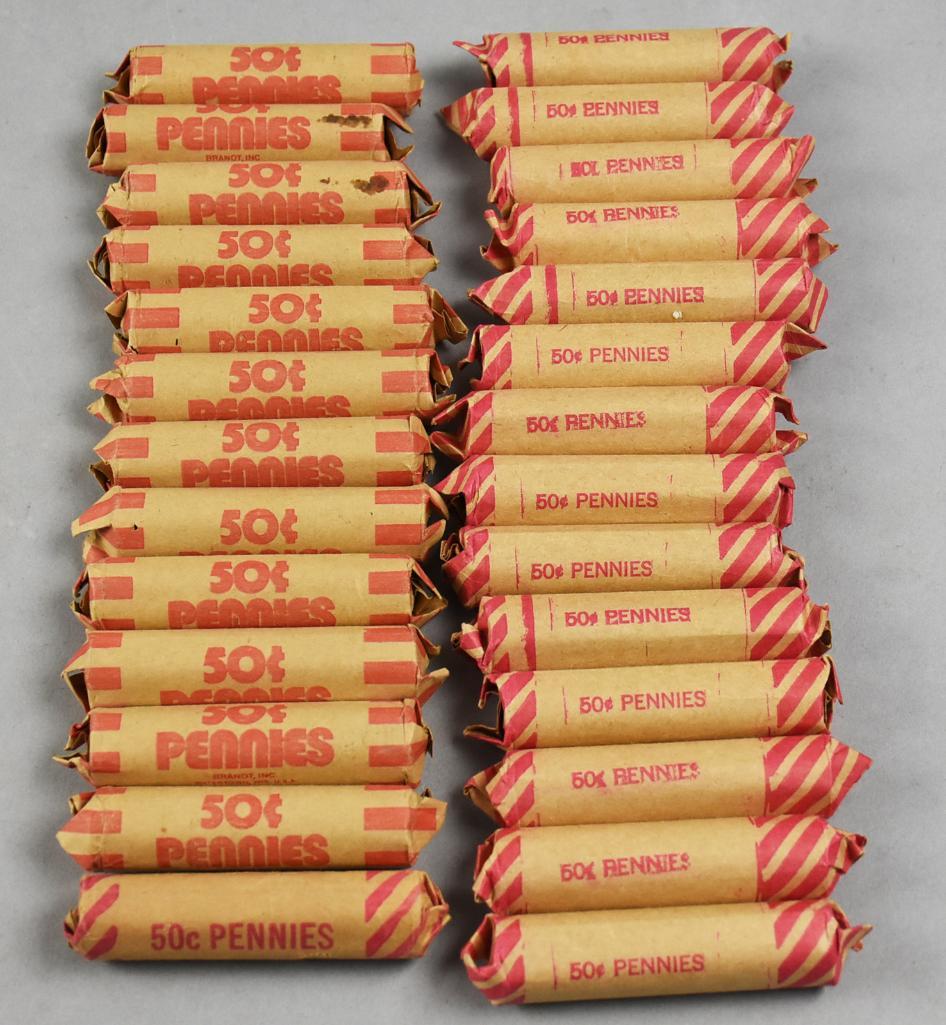 27 Rolls, 8.89 Pounds Unchecked Penny Rolls Copper (1 of 5)